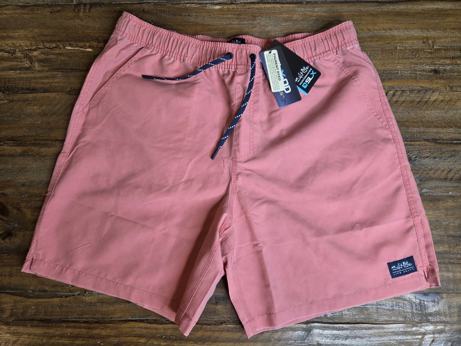 Salt Life SLX-QD Shorts Mens XXL Salmon Colored Print Vapor Stretch Quick Dry