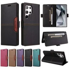 Leather Wallet Case RFID Flip Cover For Samsung Galaxy S25 FE Edge Ultra S24 S23