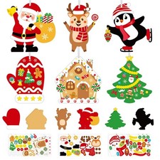 DIY Christmas Craft Kits for Kids, 24Pcs Christmas Tree Ornaments Hanging Cra...