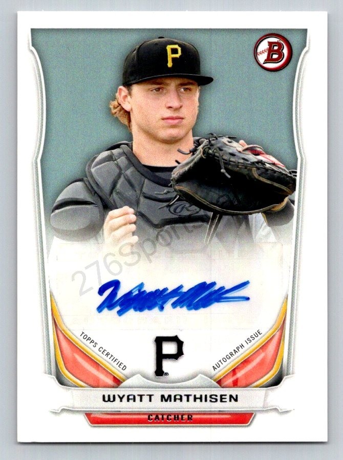 2014 Bowman #PA-WM Wyatt Mathisen Prospect Autographs Pittsburgh Pirates