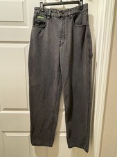 Empyre Tori Black Cargo Skate Jeans Womens Sz 8 30x31 Grunge Baggy Hi Rise