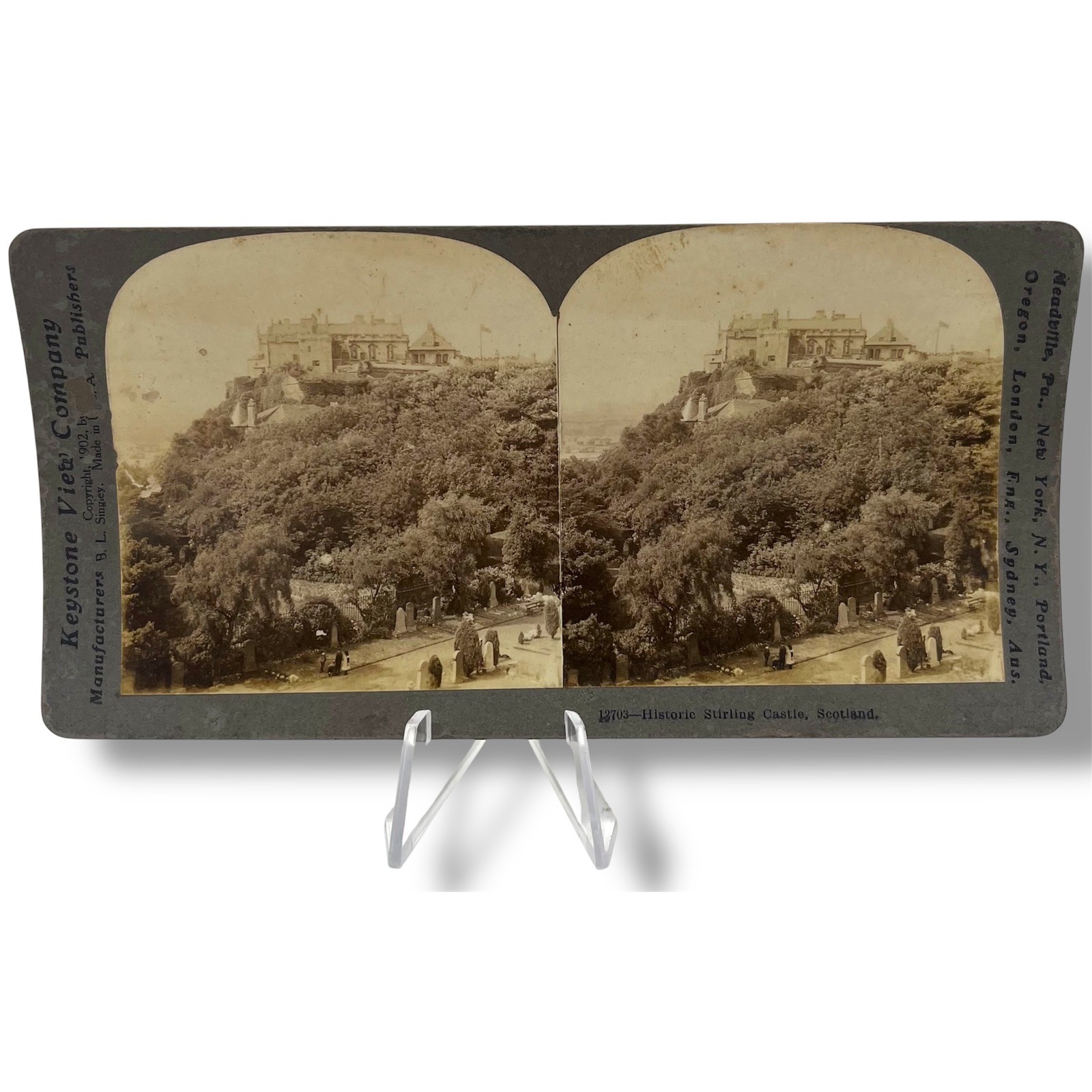 Keystone View Company Stereograph Historic Stirling Castle Scotland 1902 Vintage