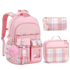 School Backpack for Girls - 5PCS Girls Backpack with Lunch Box Set for Elemen...