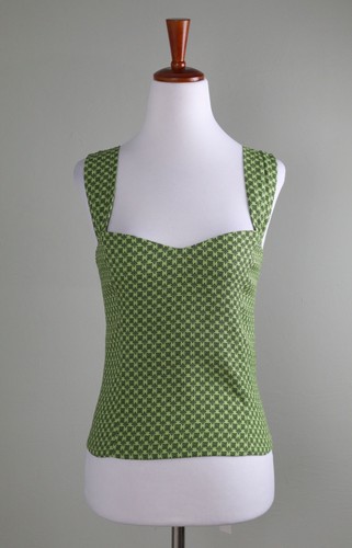 REFORMATION NWT $98 Retro Geo Printed Smocked Green Hester Tank Top Size 10