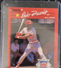Donruss 1990 Eric Davis All-Star #695 Cincinnati Reds Baseball Card