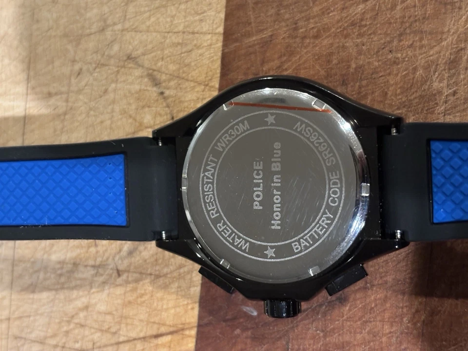 Reloj Pulsera Hombre POLICE "Honor in Blue" - Edición Línea Fina Negra y Azul Foto 3 de 4