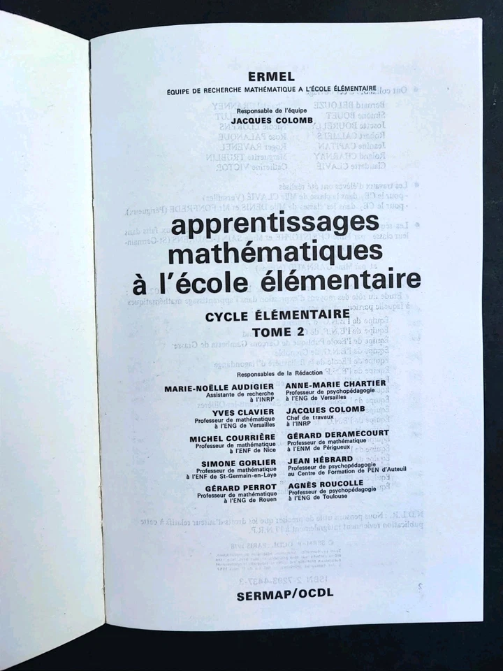 Ancien Manuel scolaire "Apprentissages mathématiques à l'école élémentaire" 1981 - Photo 2/4