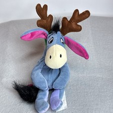 Reindeer Eeyore Winnie The Pooh The Disney Store Bean Bag 9" Plush Stuffed Toy