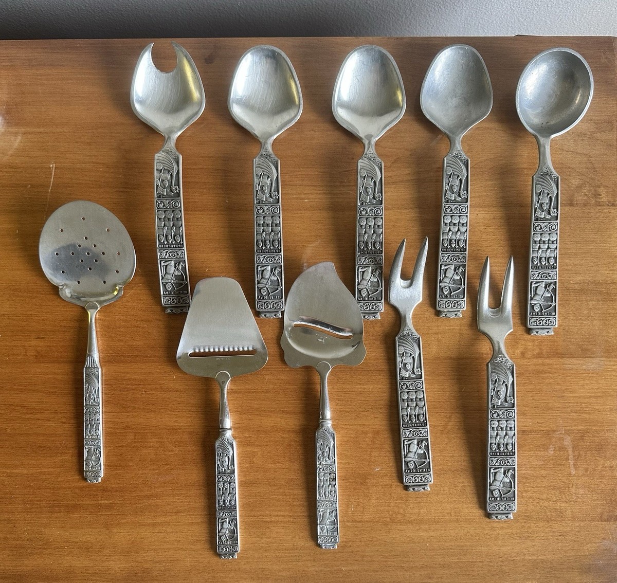 Konge tinn コンゲティン　ノルウェー製カトラリー24本セット KONGE-TINN NORWEGIAN PEWTER Serving FORKS, SPOONS, CAKE SERVER