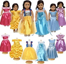18 inch Doll Clothes Accessories -6Pcs Different Princess Costume Gift Fits All