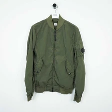 C.P. Company Khaki Chrome Nycra Bomber Jacket - Large
