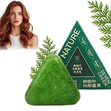 Nature Triangl SevenGreen Soap Shampoo Cypress Leaf Usman Grass Shampoo Bar NEW~