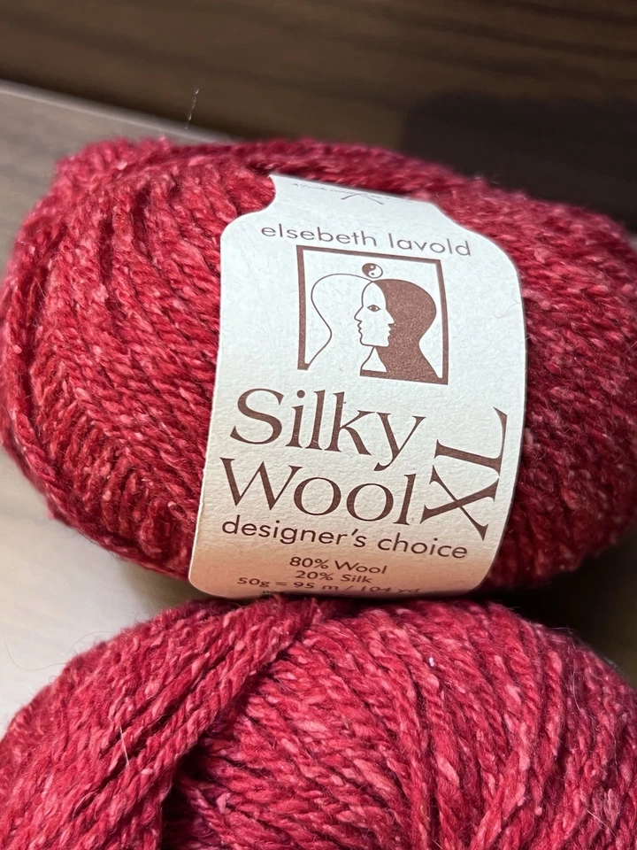 Elsebeth Lavold LANA DE SEDA XL Hilo ROJO 004 50gr/104yds ea. Lana seda. Juego de 2 Foto 2 de 4