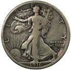 1916-S San Francisco Walking Liberty Silver Half Dollar 50C Fine FN F+