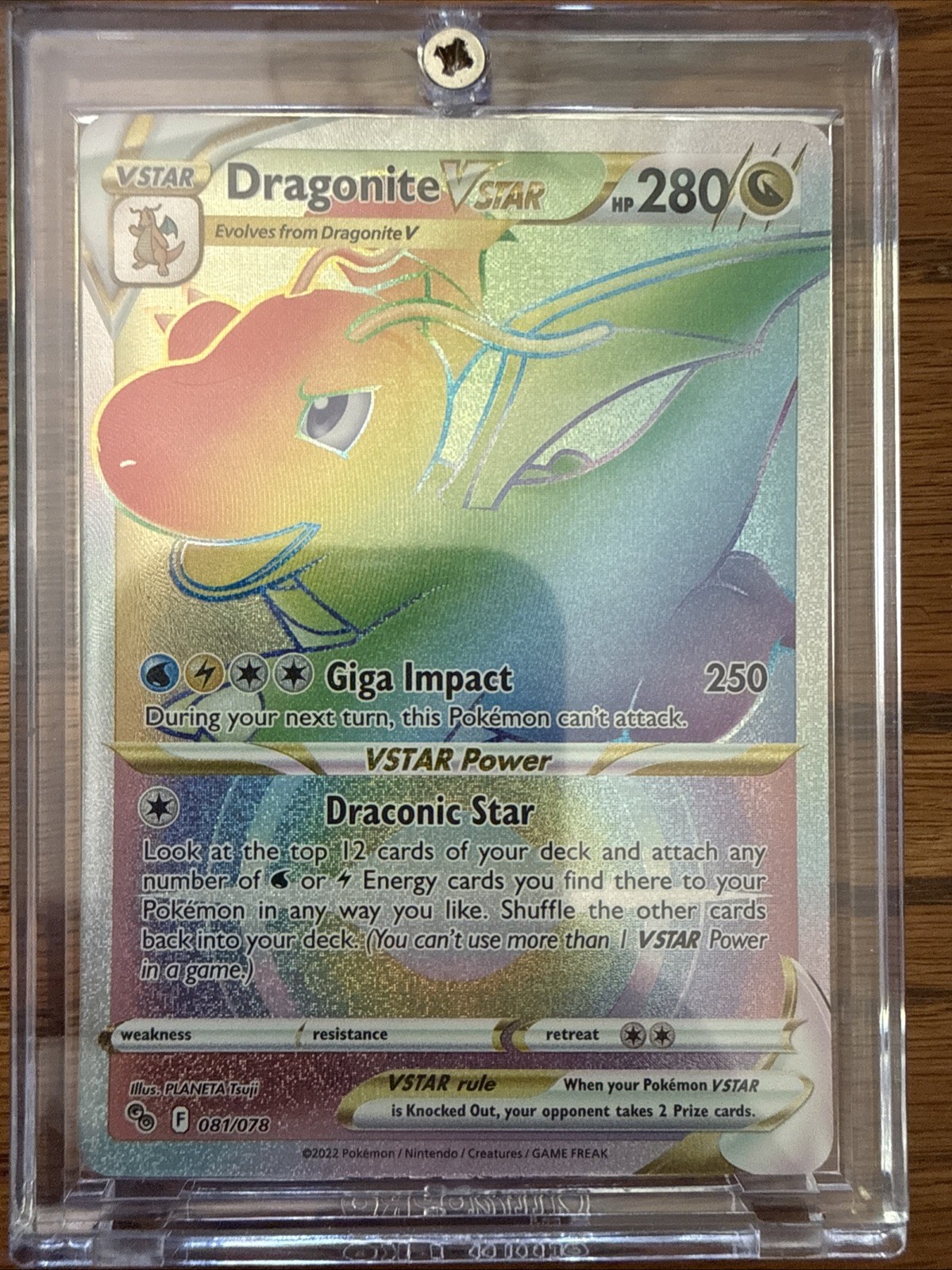 Pokémon TCG Dragonite VSTAR Holo Ultra Rare Card Pokemon Go 81/78