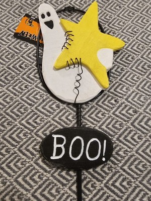 Halloween Spring Top Yard Art Ghost And Star, Boo- 2ft Tall- Wal-Mart 