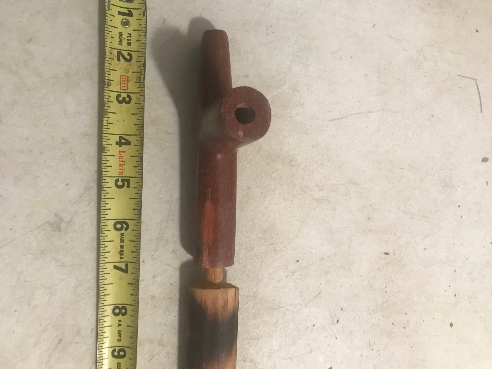 Peace Pipe Pipestone, MN Catlinite-Hand Carved Calumet- 23 inches Red Pipestone