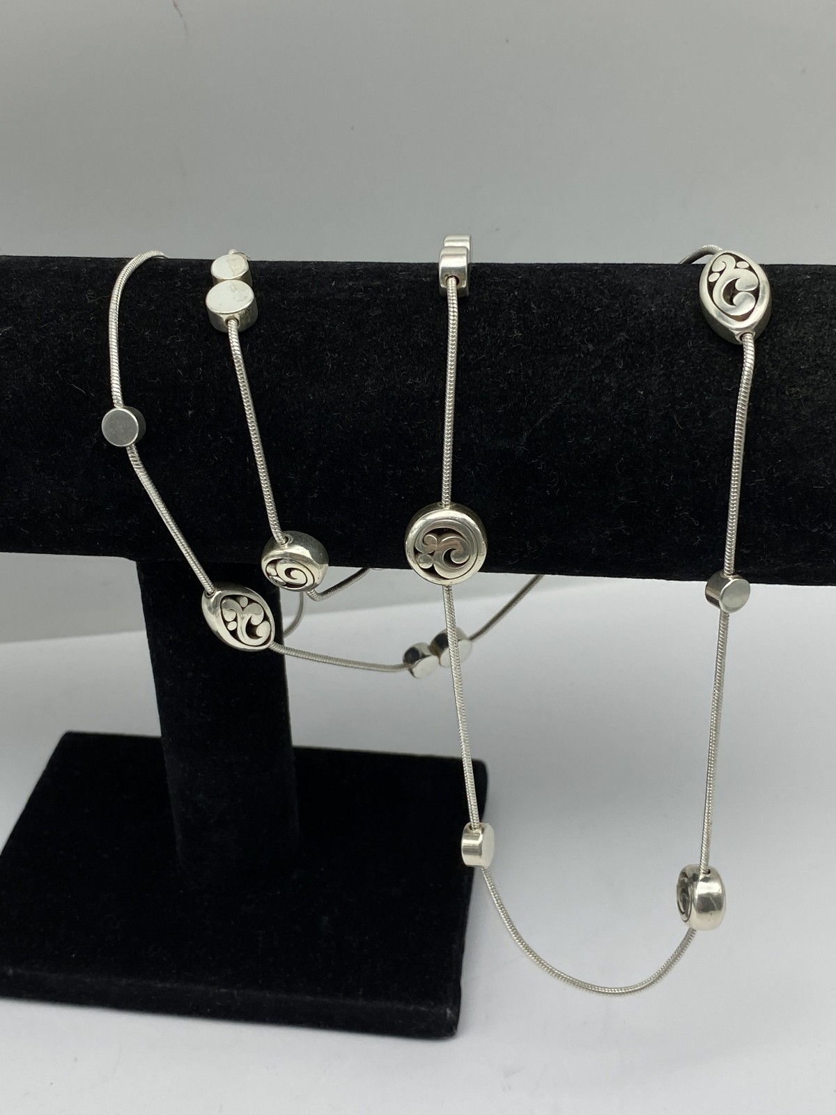 Brighton Silver Scroll Work Station Necklace 59.1g - image 8