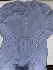 J Crew  Size 2 Classic Blue Stripe Summery Mini Dress w/ Ruffle Trim
