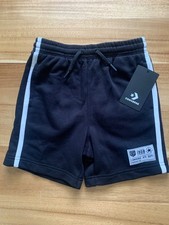 Converse Boys Athletic Shorts With Side Pockets Drawstring Black Size 5