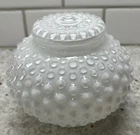 Vintage Hobnail White Milk Glass Light Shade Globe Dome Ceiling Fixture Lamp