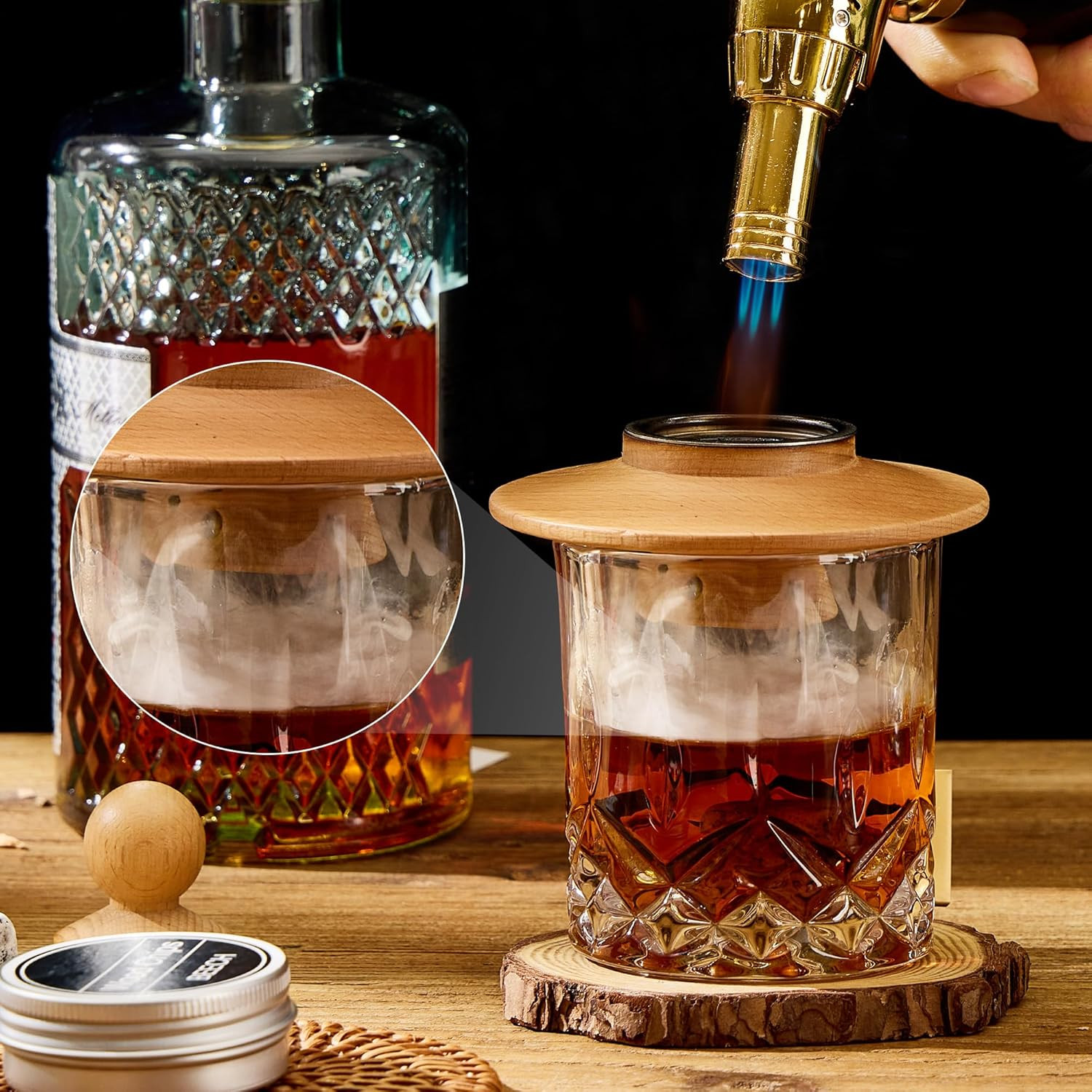 Set Cocktail Smoker Professionale - Affumicatore Whisky con 6 Legni e Pietre - 2