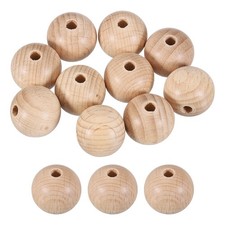 10 Pcs 20mm Wood Beads, Unfinished Pure Natural Round Wooden Beads