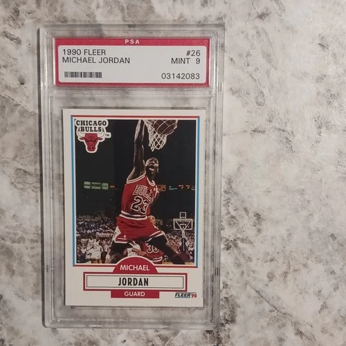 Fleer 1990-91 Michael Jordan #26 PSA 9 Chicago Bulls Black Line Basketball Card