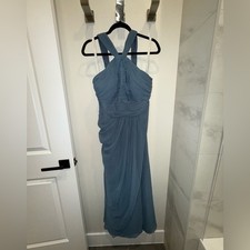 Azazie size A14 dusty blue bridesmaid dress
