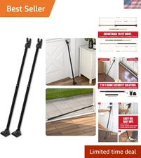 2-in-1 Heavy Duty Door Security Bar & Sliding Lock - Adjustable 18.25" to 47.50"