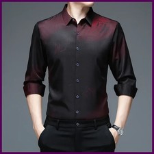 Nueva camisa de manga larga informal y de moda para hombre con estampado antiarr