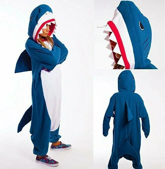 RQF Unisex Adult Sleepwear Shark Pajamas Kigurumi Cosplay Costume Fancy Dresses