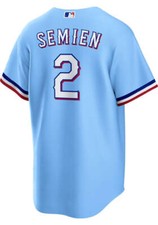Texas Rangers Marcus Semien #2 Nike Light Blue 2025 Official MLB Player Jersey