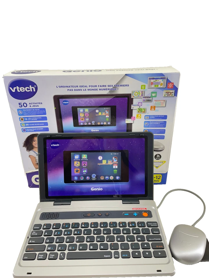 VTECH Genio Lernlaptop Kindercomputer 5'' Display 40 Lernspiele Französisisch Vr - Bild 3 von 3