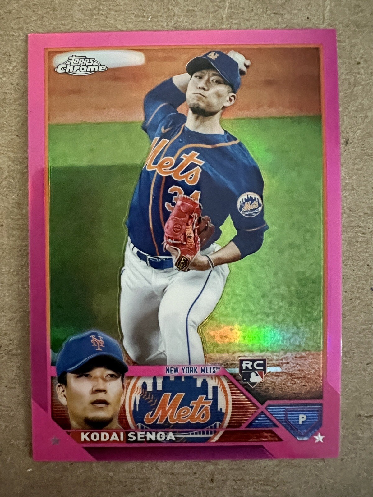 2023 Topps Chrome Kodai Senga Pink Refractor Rookie RC #217 New York Mets