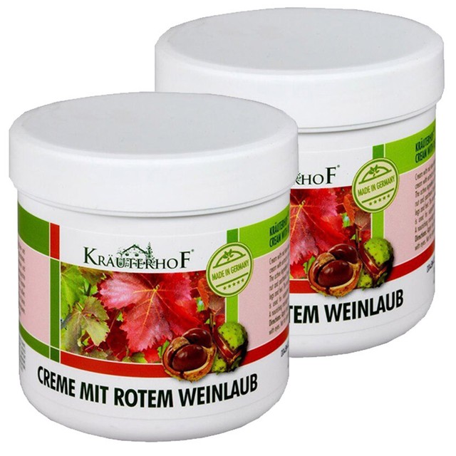 Krauterhof Creme Mit Rotem Weinlaub 2x100 ml Crema Rigenerante per Gambe e Piedi