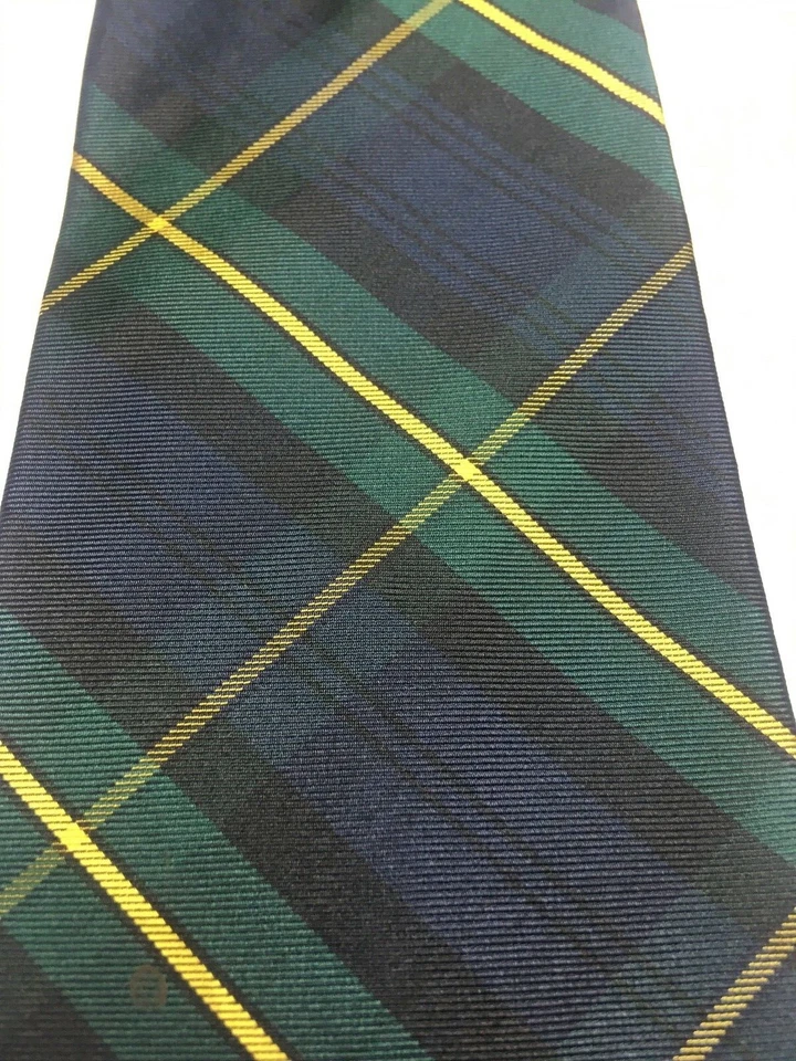 CARLO PALAZZI HOMBRE CORBATA AZUL VERDE ORO PATRÓN CUADROS 4 X 59 Foto 3 de 4