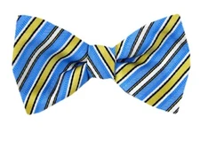 Men's 100% Silk Designer Stripe Self Tie Woven Bowtie- NWT