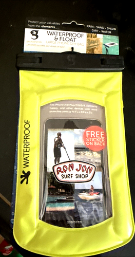 New Ron Jon Geckobrands Dry Bag Green Floating Waterproof Phone Bag pl - 第 1/5 張圖片