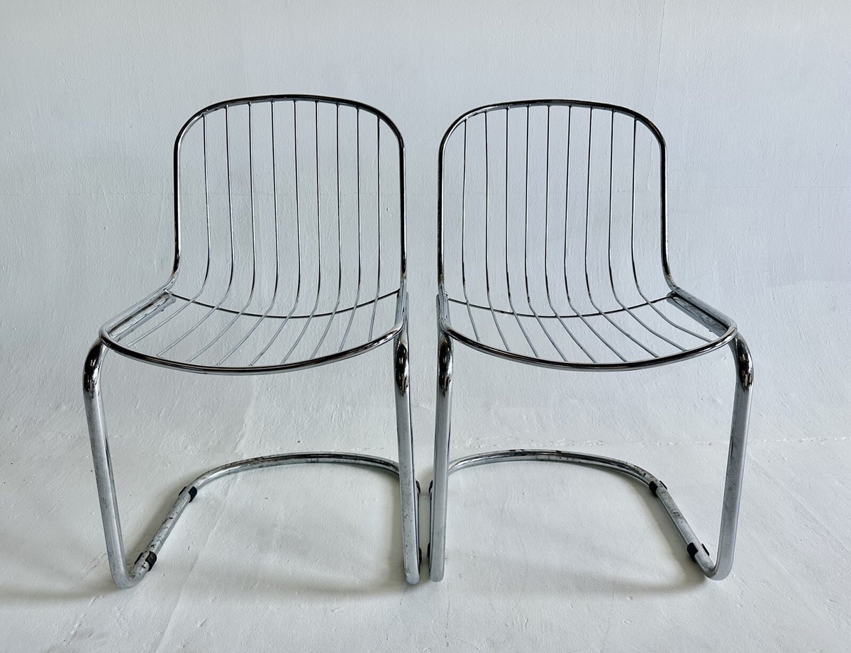 Mid Century Gaston Rinaldi Chair Chrome Radiofreccia Rima