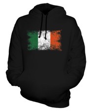 IRELAND DISTRESSED FLAG UNISEX HOODIE TOP EIRE FOOTBALL IRISH GIFT
