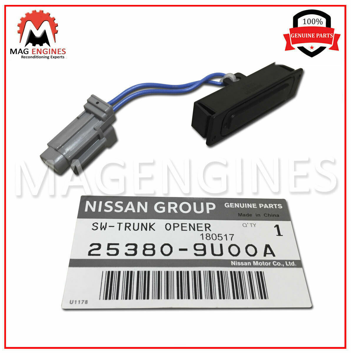 SUYA 25380-9U00A GENUINE OEM TRUNK OPENER SWITCH ASSY 253809U00A