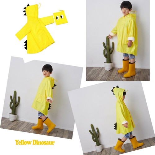 3D Cute Light Weight Toddler Boy Girl Raincoat Kids Dinosaur Rain