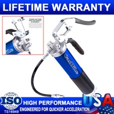 Heavy Duty Lever Grease Gun Pistol Grip w/ 18" Flex Hose Manual 14oz Cartridge