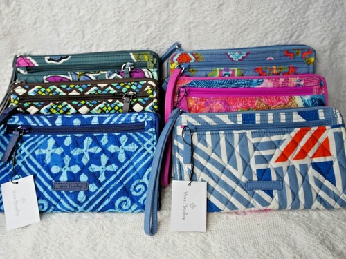 Vera Bradley WRISTLET FRONT ZIP  RFID wallet credit card case clutch travel NEW