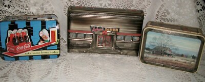 LOT OF 3  COCA COLA COKE TINS HINGED DINER SPRITE BOY