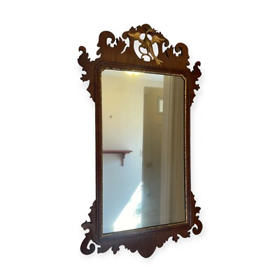 18th Century Thomas Chippendale Mahogany Mirror With Gilded Phoenix Figure
