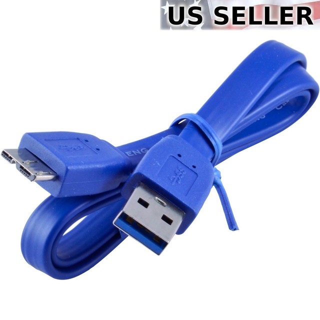 2FT Short Micro USB 3.0 Flat Data Sync & Charging Cable, Blue eBay