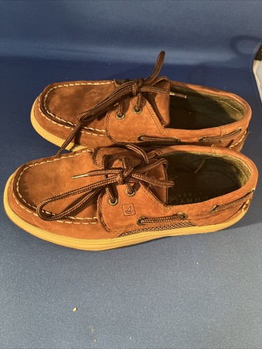 Scarpe da barca Sperry Top-Sider da ragazzo intrepide marrone sigaro taglia 2 1/2 M YB25328A nuove con scatola - Foto 3 di 7
