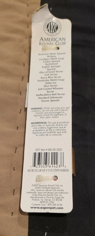 Cuello de nailon American Kennel Club NUEVO talla M 10-16" 3/4" ancho arco iris ENVÍO GRATUITO Foto 2 de 4